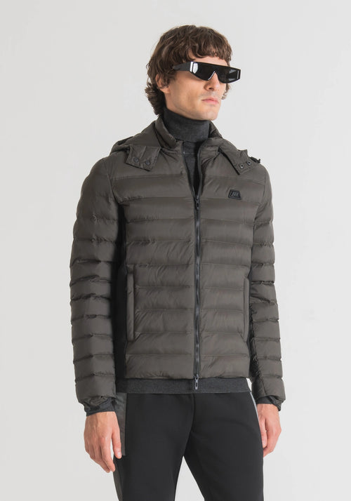 Antony Morato SLIM FIT QUILTED JACKET IN TECHNICAL FABRIC WITH HOOD