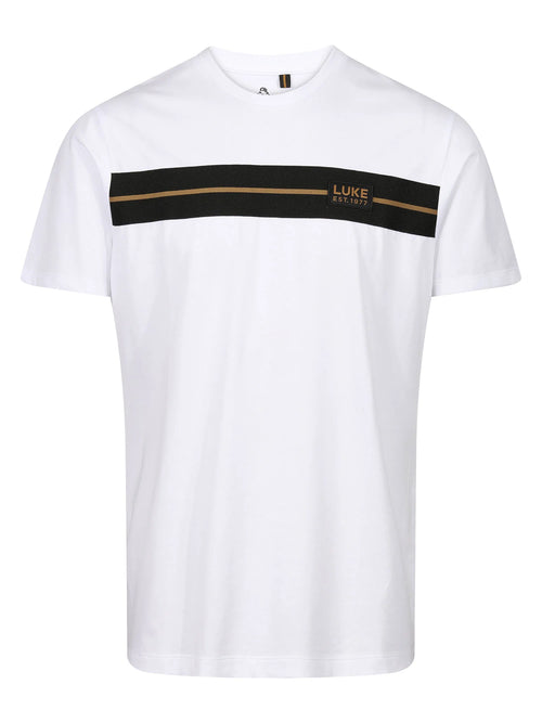 Luke 1977 HOPKINS CHEST TAPE PIQUE T-SHIRT - White