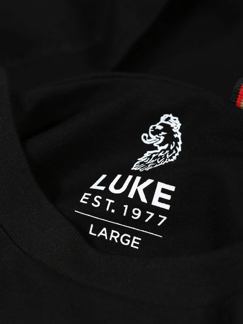 Luke 1977 IMPERIAL TAPE DETAIL PIQUE T-SHIRT - Black