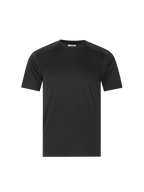 Catini Firenze Luxury Mercerised Cotton Shoulder Panel T-Shirt Black