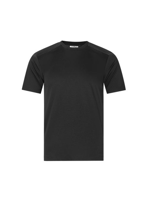 Catini Firenze Luxury Mercerised Cotton Shoulder Panel T-Shirt Black