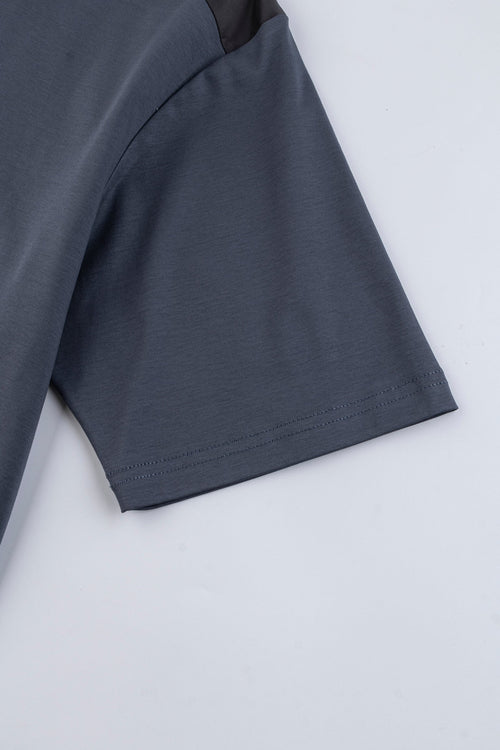 Catini Firenze Nylon Shoulder Panel T-Shirt Steel Blue