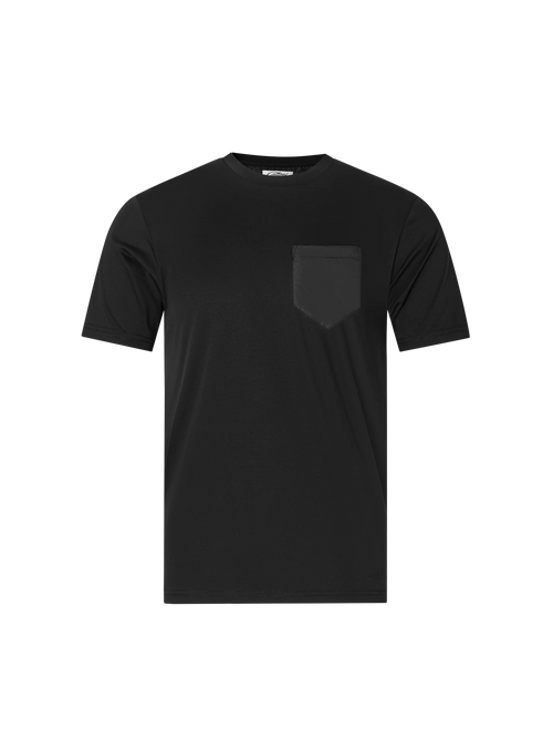 Catini Firenze Luxury Mercerised Cotton Pocket T-Shirt Nero Black
