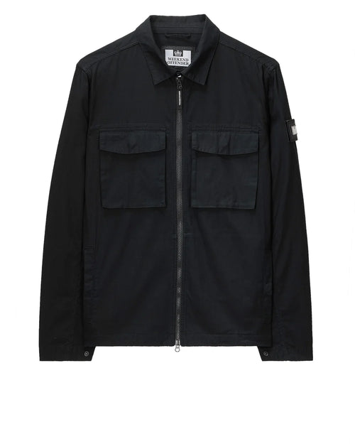 Weekend offender FORMELLA GARMENT DYE OVER-SHIRT BLACK