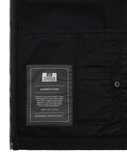 Weekend offender FORMELLA GARMENT DYE OVER-SHIRT BLACK