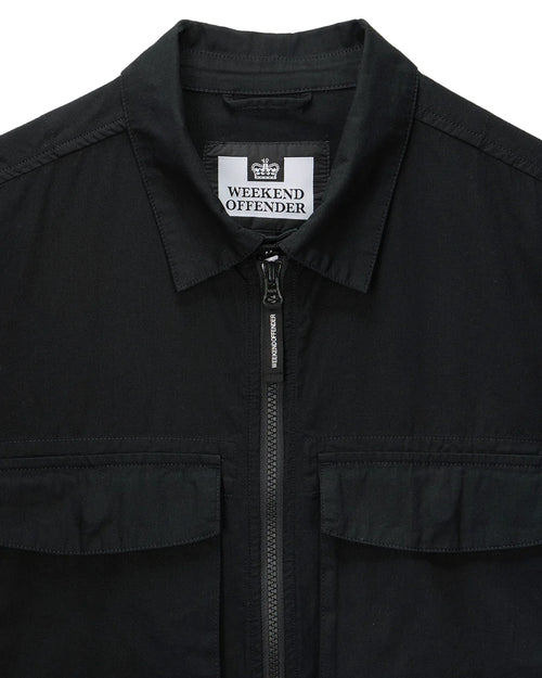 Weekend offender FORMELLA GARMENT DYE OVER-SHIRT BLACK