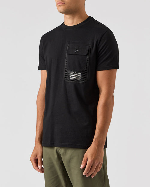 Weekend Offender LENS MESH POCKET T-SHIRT BLACK