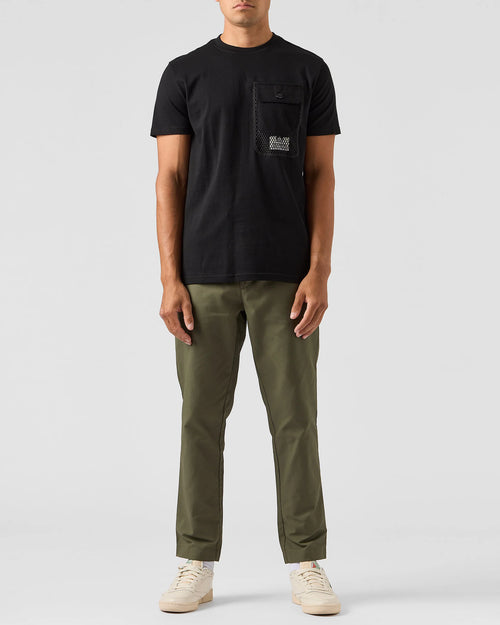 Weekend Offender LENS MESH POCKET T-SHIRT BLACK