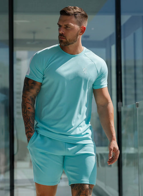 GK core plus poly tee - Aqua blue