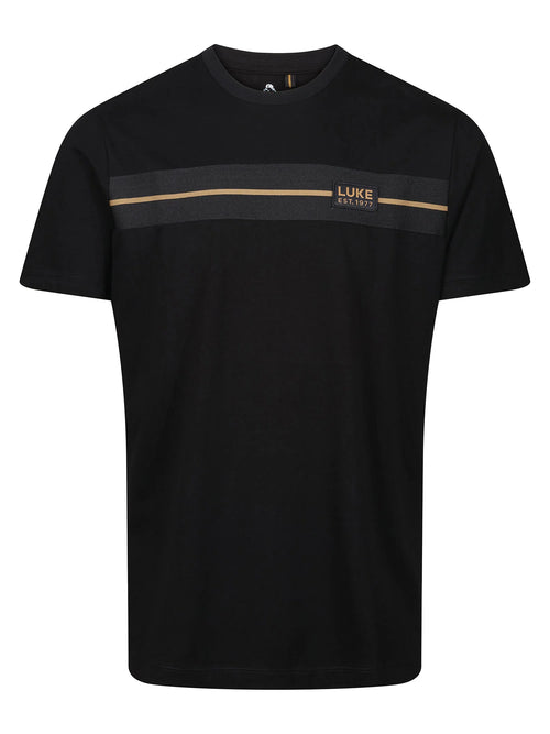 Luke 1977 HOPKINS CHEST TAPE PIQUE T-SHIRT - Black