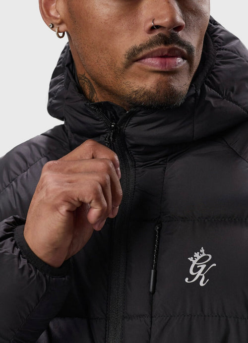 GK black puffer coat