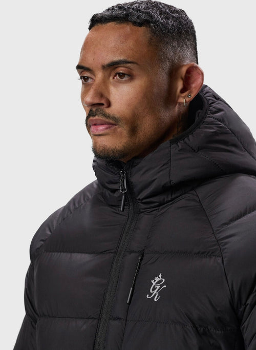 GK black puffer coat