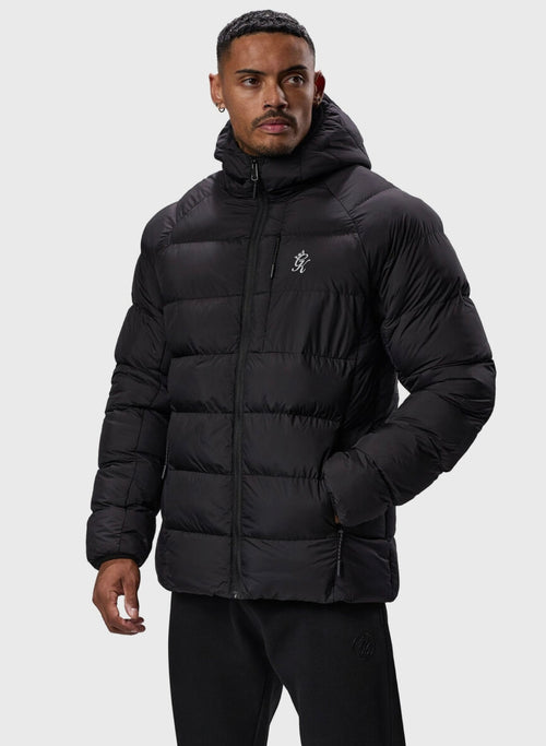GK black puffer coat