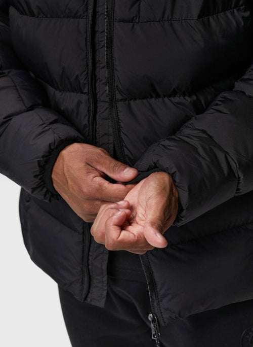 GK black puffer coat