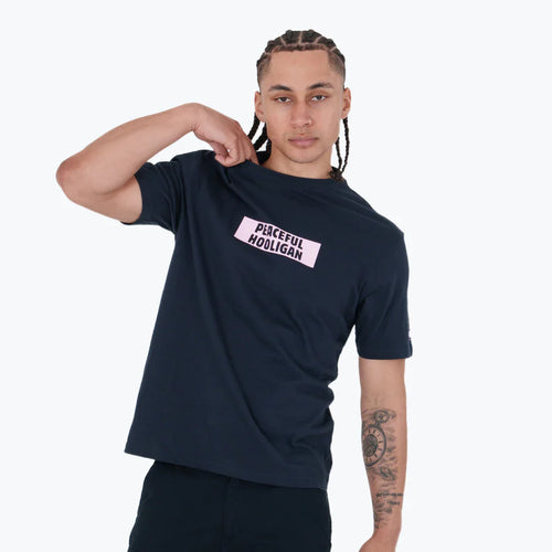 Peaceful Hooligan Box Logo T-Shirt Navy