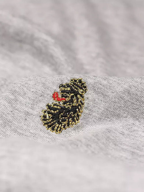 LUKE 1977 Traffs Crew Neck Tee, Mid Marl Grey