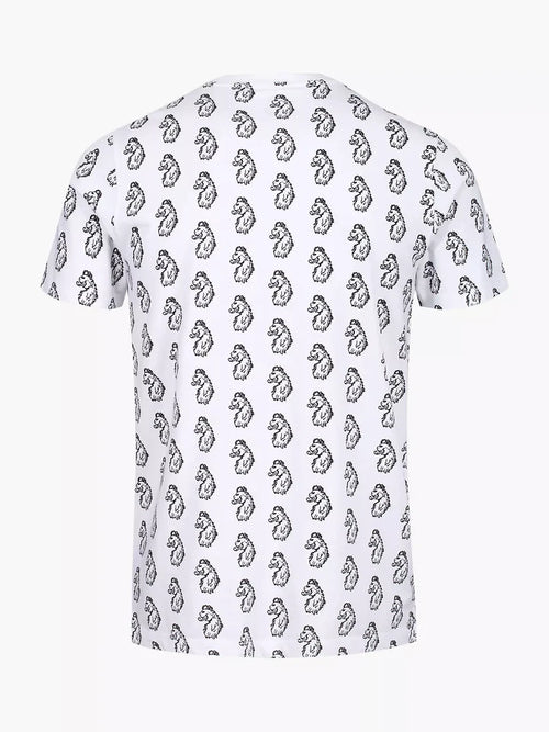 LUKE 1977 LION HEAD PRINT T-SHIRT WHITE