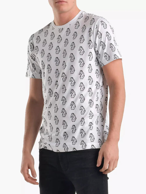 LUKE 1977 LION HEAD PRINT T-SHIRT WHITE